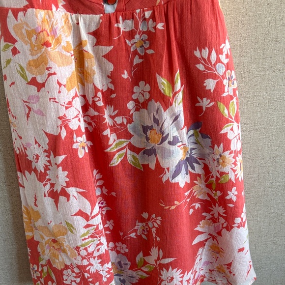 LC Lauren Conrad Floral Sundress Size 4 Coral Pink Spaghetti Strap Garden Party - Picture 14 of 16